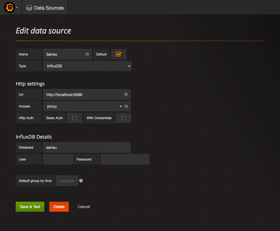 ajouter une source à grafana